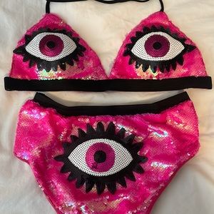 Rave Wonderland Pink Sequin Eye Set